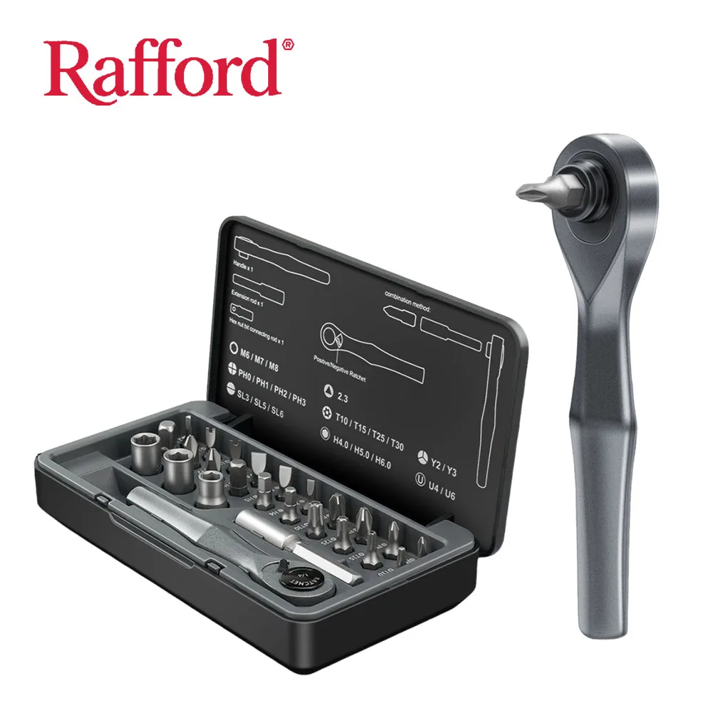 Rashed Tools Set Rafford 25 in 1 Multi-functional Ratchet Wrench and Screwdriver Set ...