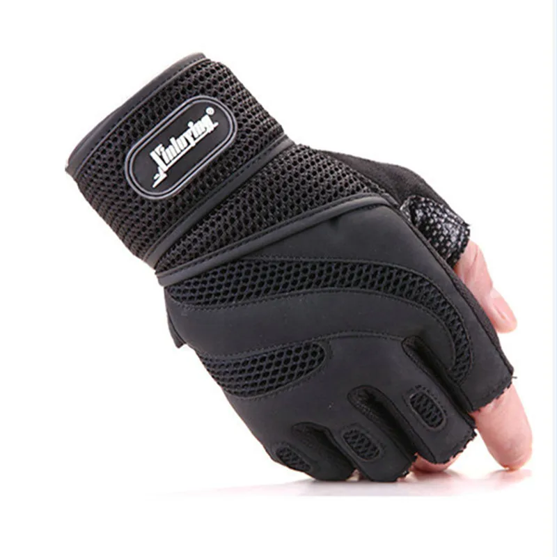 Sports Gloves Men Body Building Fitness Gloves Equipment Weight lifting Non-slip breathable Long Wrist Wrap Black Brown Mittens For Sports Gloves Gym Gloves Male Gloves