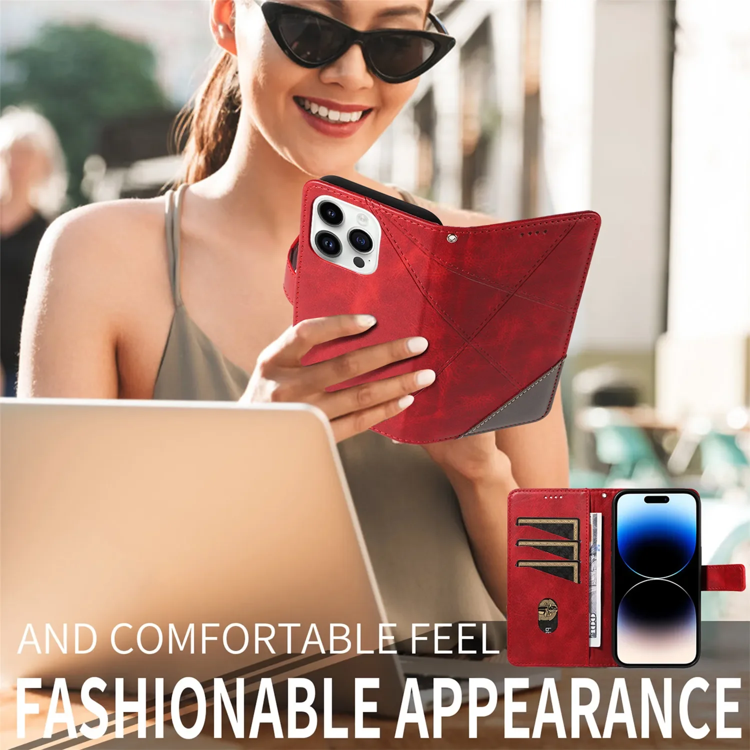 Luxury Leather Wallet Flip Phone Case with Stand - Premium Protective Cover