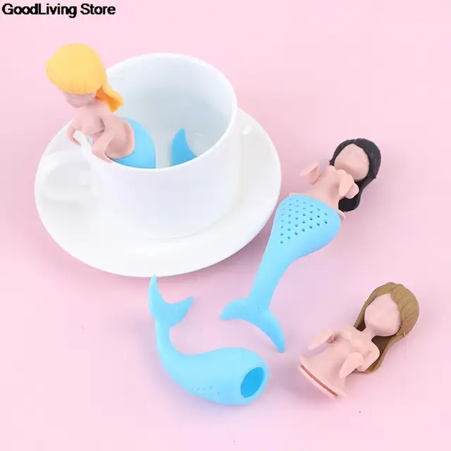Sellő Tea Infúziós Szilikon Táska Újrafelhasználható Szűrő Teáskanna Infúzók Teáskanál Levél Növényi Szerszám Karácsonyi Dekoráció - Image 2