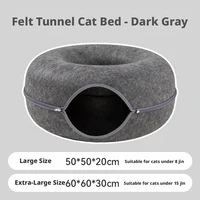 Felt Cat Tunnel Bed Interactive Hideaway Play Toy Durable Scratch Resistant Cat House 6