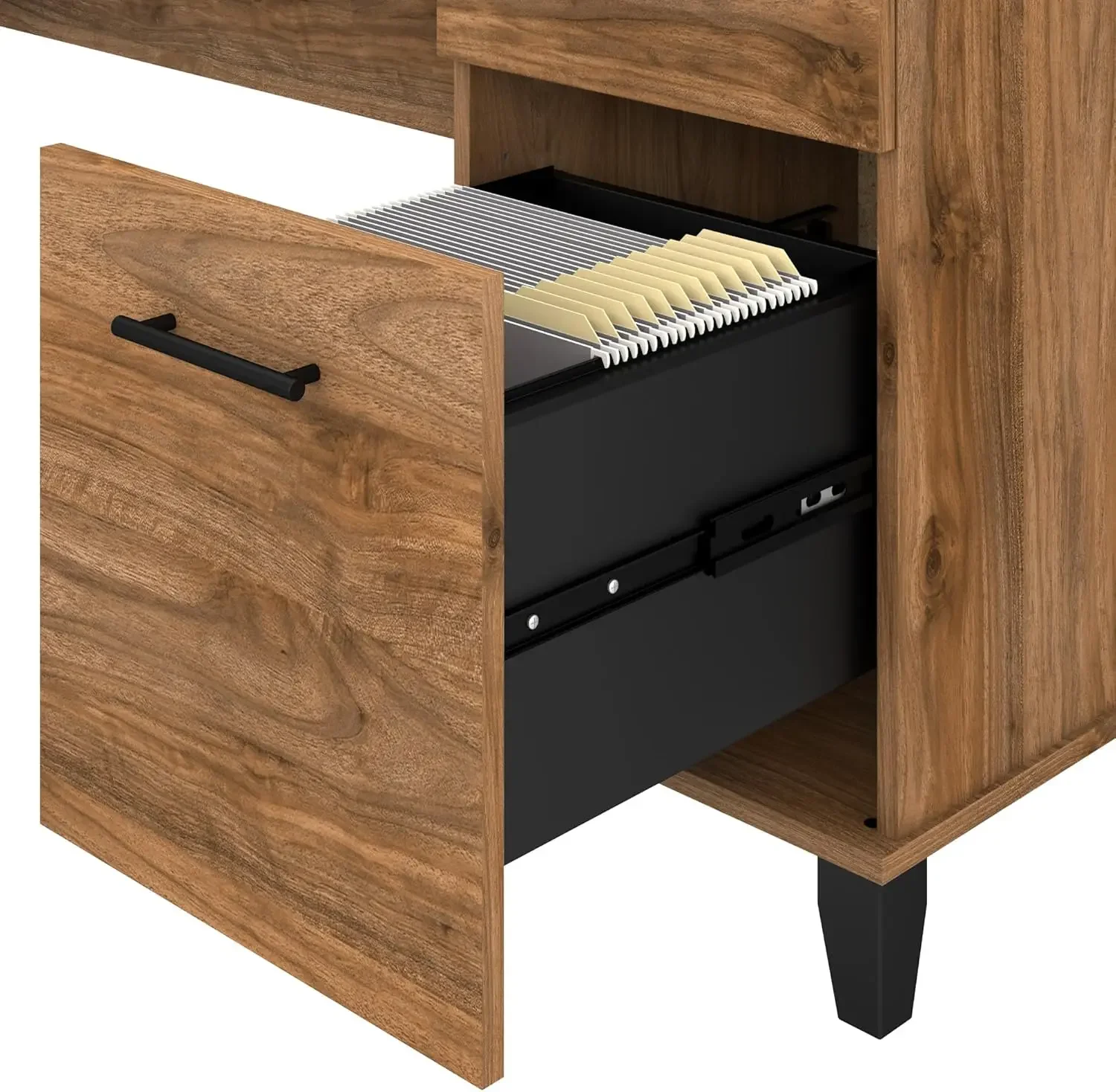 Bush Furniture Somerset 72W Office Desk with Drawers and Storage in Fresh Walnut | Large Wooden Computer Table for Home Office W 6