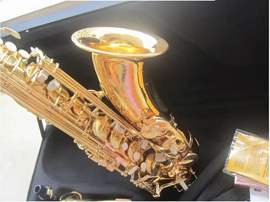 Saxophone Musical Instrument Brand-new Tenor Saxophone Bb tuned gold brass one to one engraved pattern jazz instrument with Case accessories