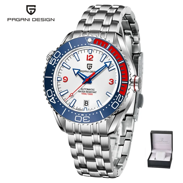 PAGANI DESIGN Classic Luxury Men's Automatic Watch Sapphire Glass Mechanical Wristwatch Stainless Steel 100M Waterproof Watches 