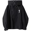 Spring trend functional wind high collar coat loose hooded work jacket Men's clothes Harajuku Hiphop Safari Style outer garment 1