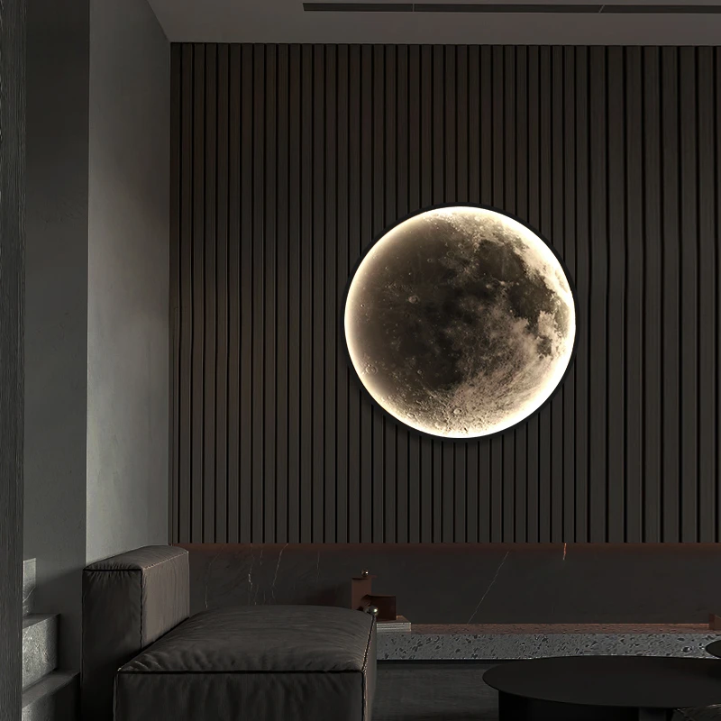 Newest Modern Simple Bedside Wall Lamp Net Red Creative Living Room Bedroom Moon Mural New Balcony Stair Aisle Lamp
