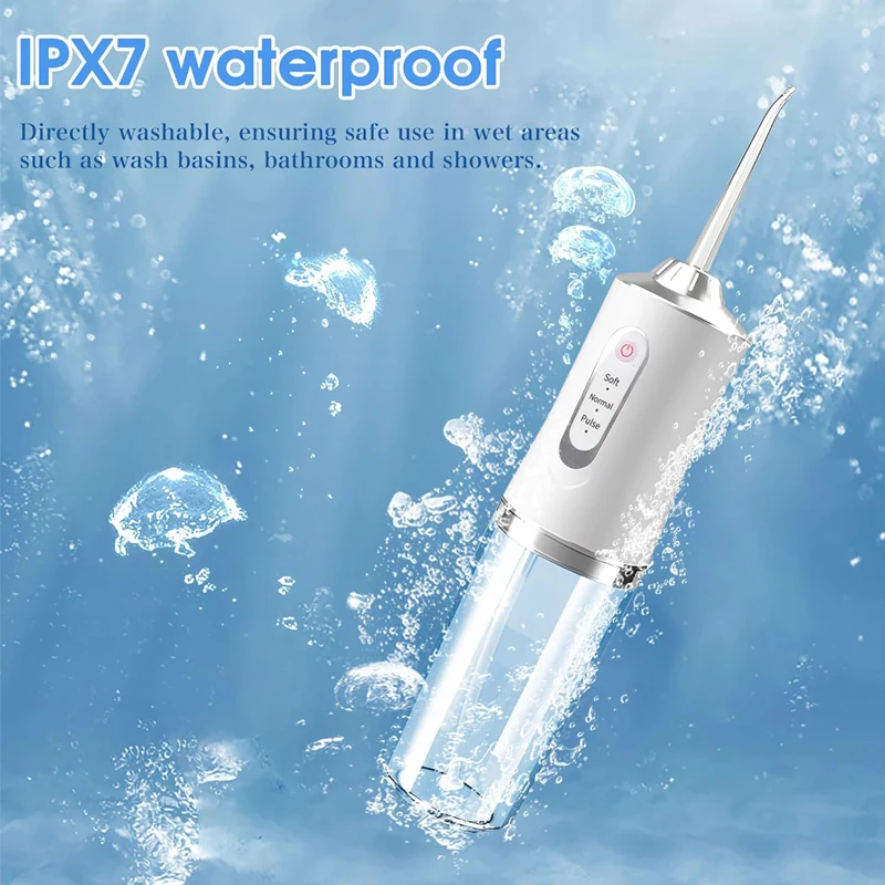 Water Dental Flosser Cordless for Teeth 3 Modes Dental Oral Irrigator Portable Rechargeable IPX7 Waterproof Water Teeth Cleaner 5