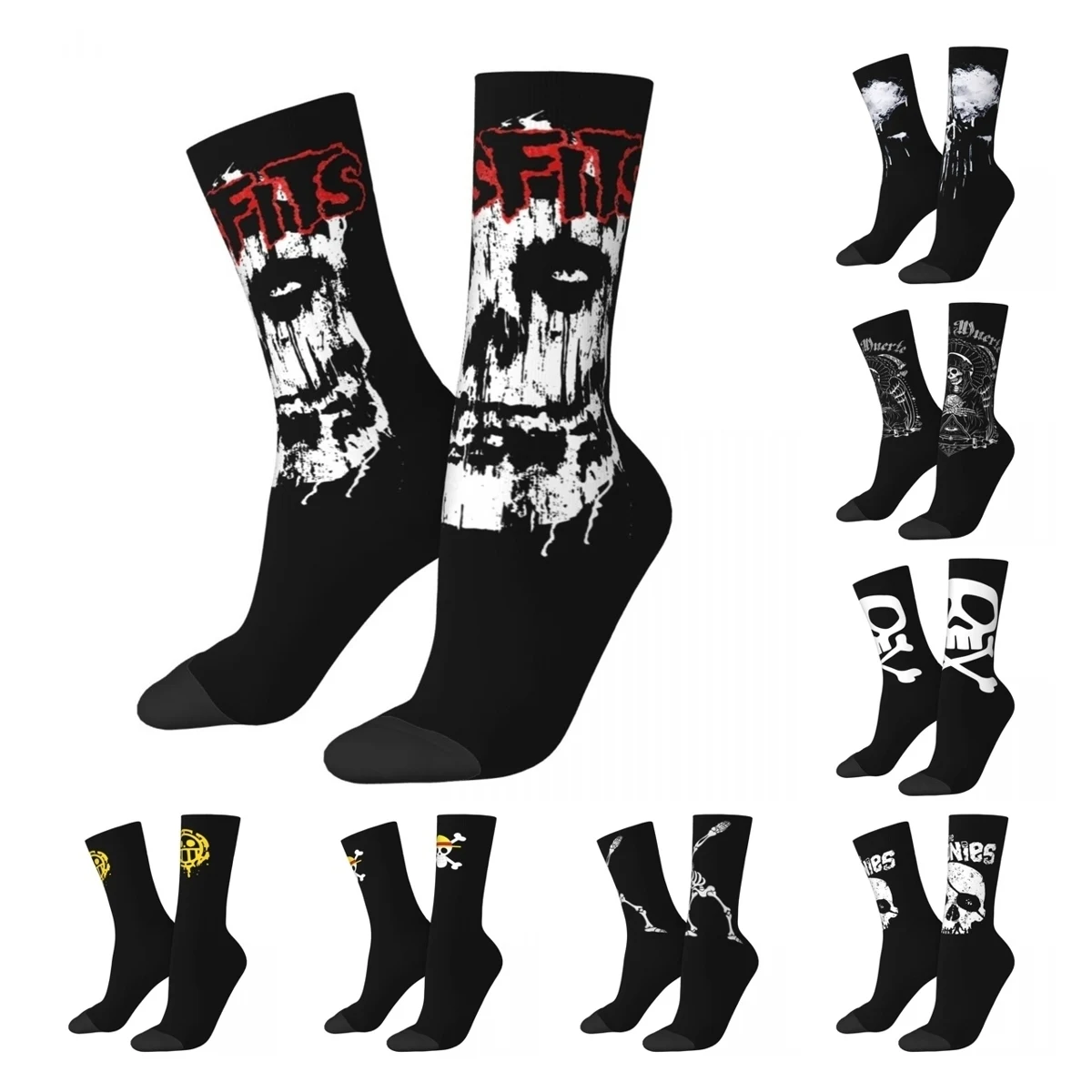 WinterWarmHarajukuMensWomensMisfitsSkullSocksHorrorHalloween