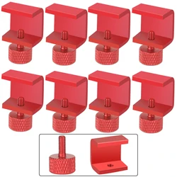2-Pack 3D Printer Glass Plate Clamps - Adjustable Heated Bed Retainers (Red 8pcs)