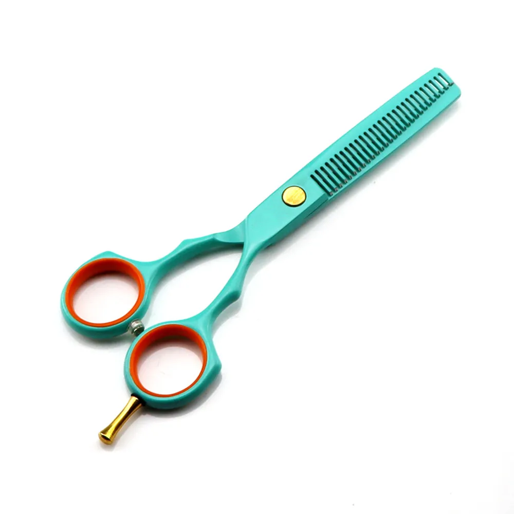 전문 일본 440c 5.5 ''옅은 녹색 가위 머리 가위 이발 가위 절단 가위 미용 가위