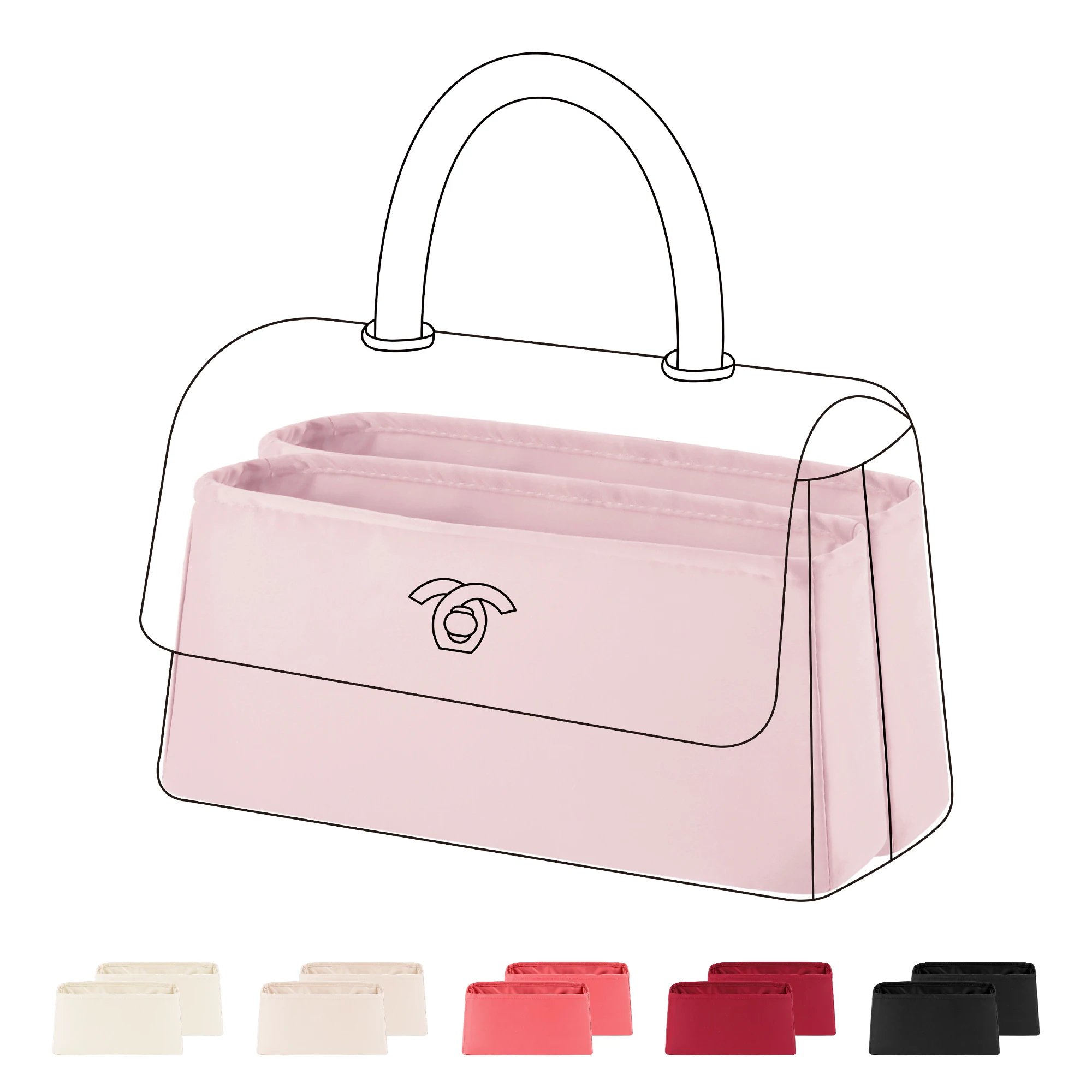 thumbnail image 1 of Organizador de bolsos de seda DGAZ para bolsos Chanel Coco Handle Mini/S/M/L, organizador de bolsos y bolsos de lujo, organizador de bolsos Simplicity, 1 of 5