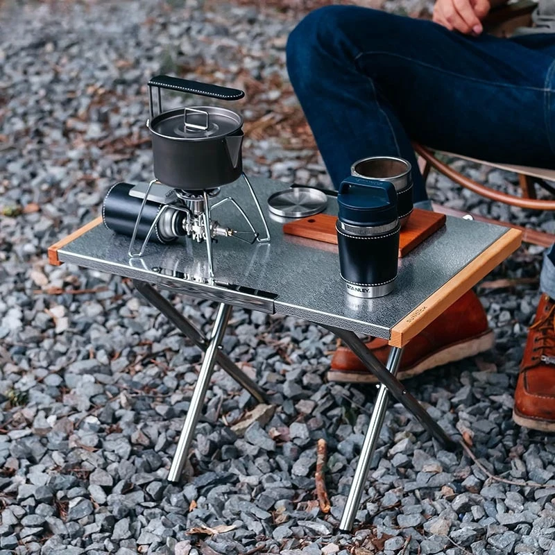

Outdoor Portable Stainless Steel Picnic And Barbecue Table Folding Table Camping And Cooking Table With Storage Bag New
