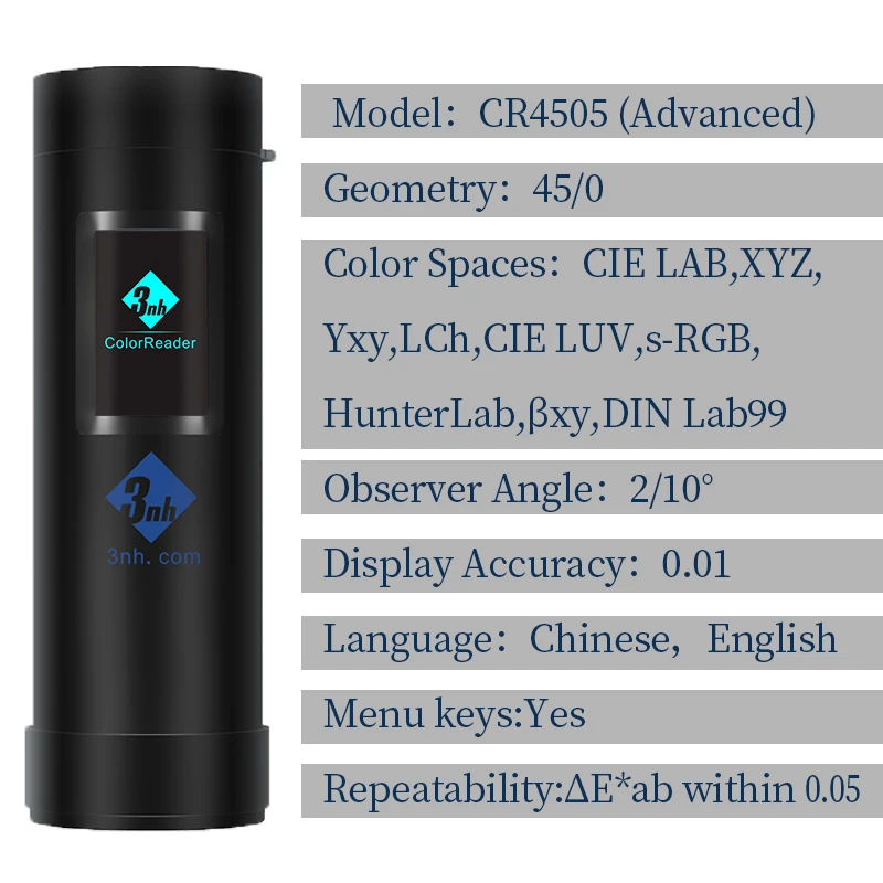 Color reader, Precise Colorimeter equipment，Handheld spectrophotometer portable，Free Mobile APP and electronic color card