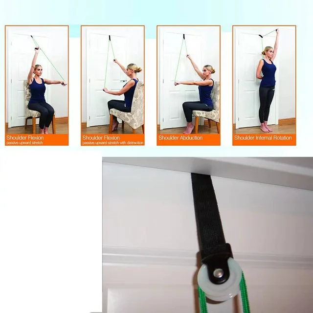 Shoulder trainer fitness sports pulley tensioner neck shoulder upper limb rehabilitation training tension rope traction trainer 4