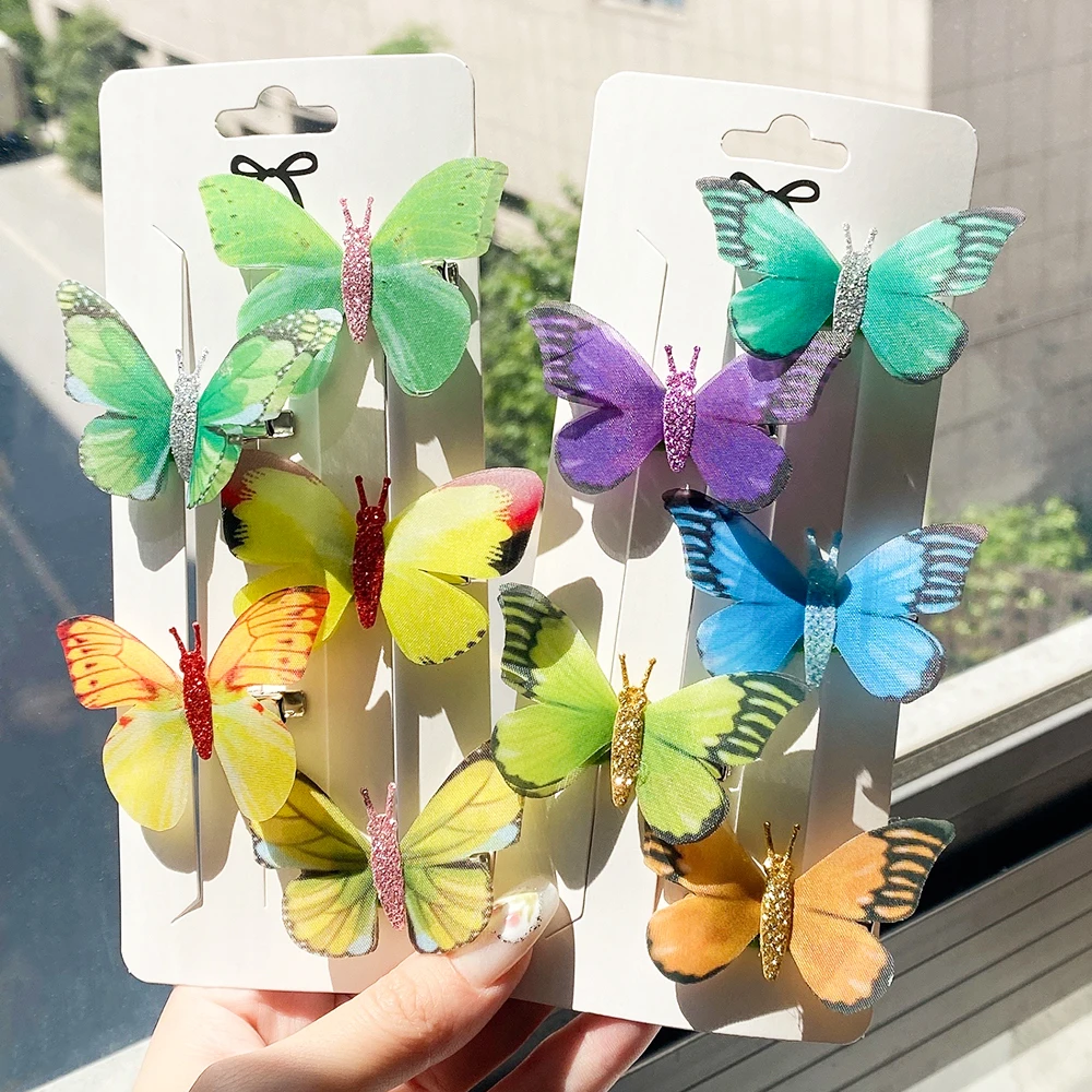 5pcs/set Butterfly Hair Clips for Women Wedding Photography Head Clips Hairpin Hairgrips Decoration Girls Kids Hair Accessories 20cm cuju ball spot ancient handmade cuju vine bal football vine bal props for costume photography bamboo decoration