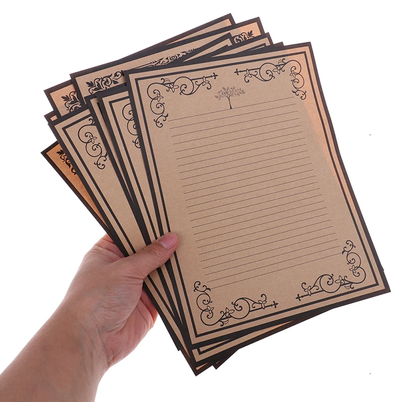 8 Pz/Borsa Carta Kraft Vintage Carta Da Lettere Classica Carta Da Lettere D'Amore Semplice Che Scrive Cancelleria Di Carta Vintage