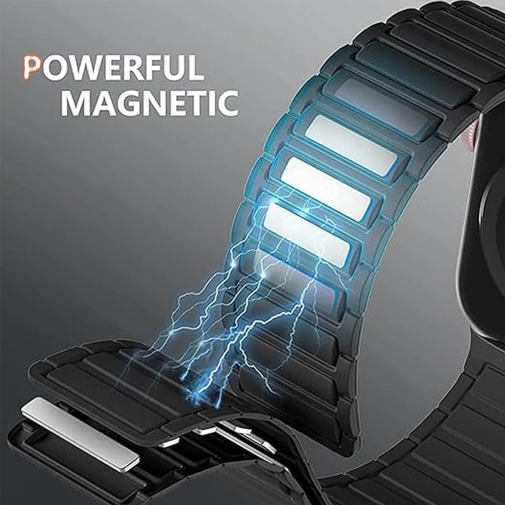 Silicone Magnetic Strap - Enhanced Comfort and Style Bracelet with Versatile Sizing Options