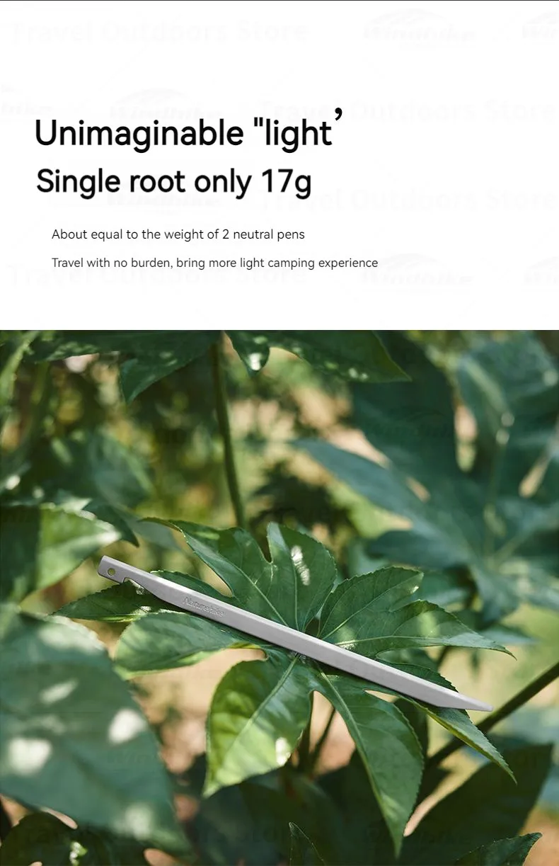 Description Picture 4 of itemNaturehike Camping Tent Peg Nails V Shaped Aluminum Stake Pegs Outdoor Accessories Metal 20cm Ultralight Heavy Duty 8pcs/Lot
