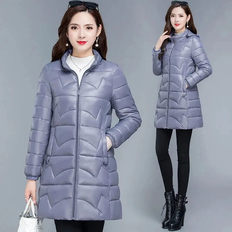 

Down Cotton Coat Womens 2022 New Winter Thicken Plus Size Loose Warm Parkas Women Hooded Padded Jacket Solid Women Outwear