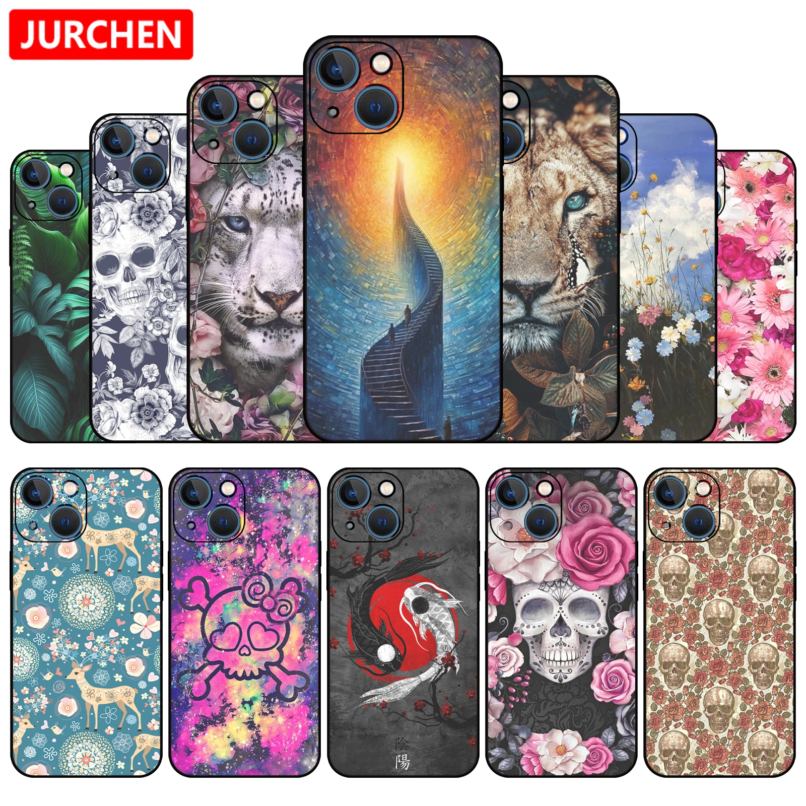 Custodia In Silicone Per Iphone 15 Plus Custodia Morbida In Tpu Per Motorala Iphone 15 Pro 15Pro Max 15 Plus Dog Cat Cartoon Wolf Space Painting