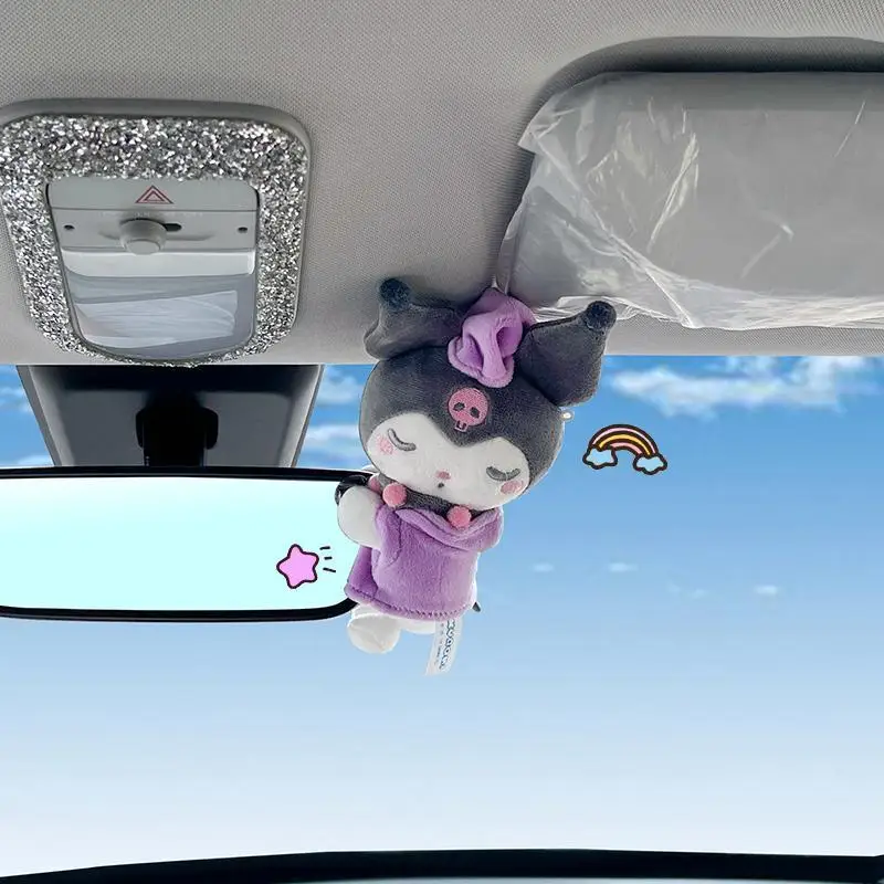 Зеркало заднего вида для автомобиля Sanrio, украшение для интерьера автомобиля Kuromi My Melody, аксессуары для украшения автомобиля, подарок
