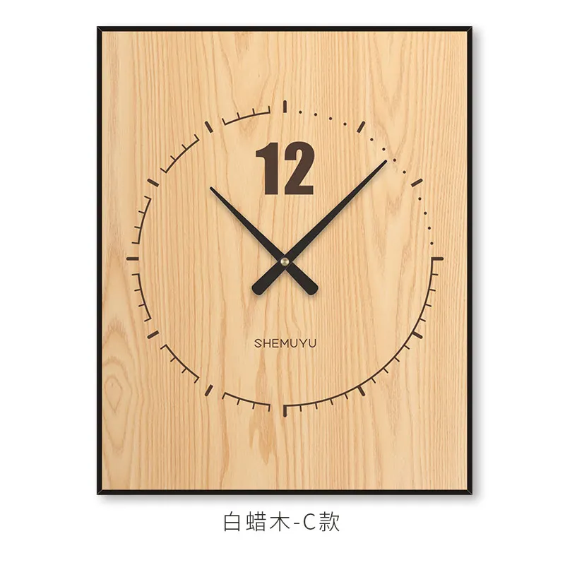 Large Electric Meter Box Wall Clock Wood Square Wall Watch Clocks Color:N;Sheet Size:45X60CM