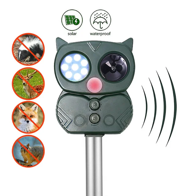 Pest Pestreller Ultrahangos Napenergia -Macska Kutya Visszataszító Vízálló Állati Elrettentő Madárijesztő Kert Kerti Készletek