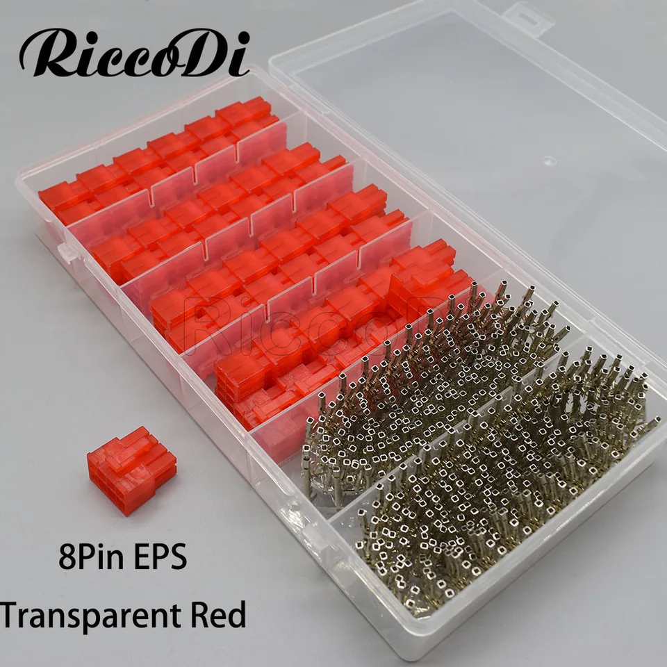50Pcs 5557 8-Pin ATX/EPS/PCI-E Connectors + 400Pcs Crimp Terminals – For PC Power Supply Cables