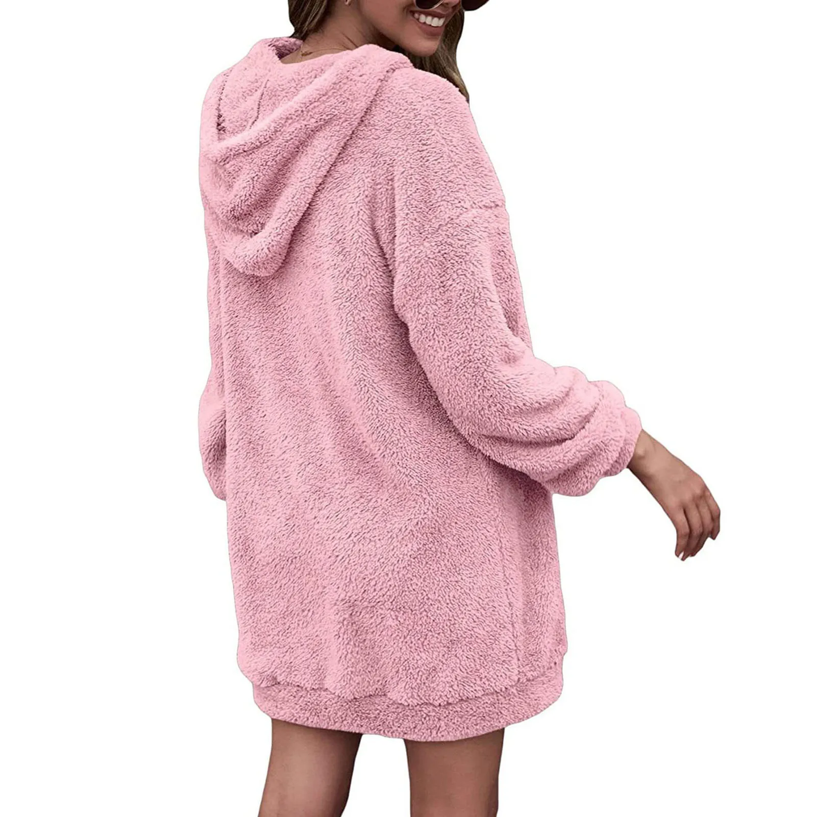 

Women Autumn and Winter Double-sided Hooded Outerwear Long Sleeve Hooded Cardigan for Daily life Work Shopping