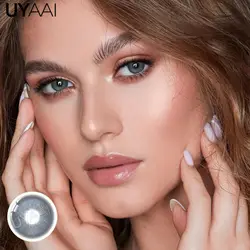 Enhanced Natural Look Colored Contact Lenses for Women, 1 Pair - Brown & Gray Options (Muses Blue)