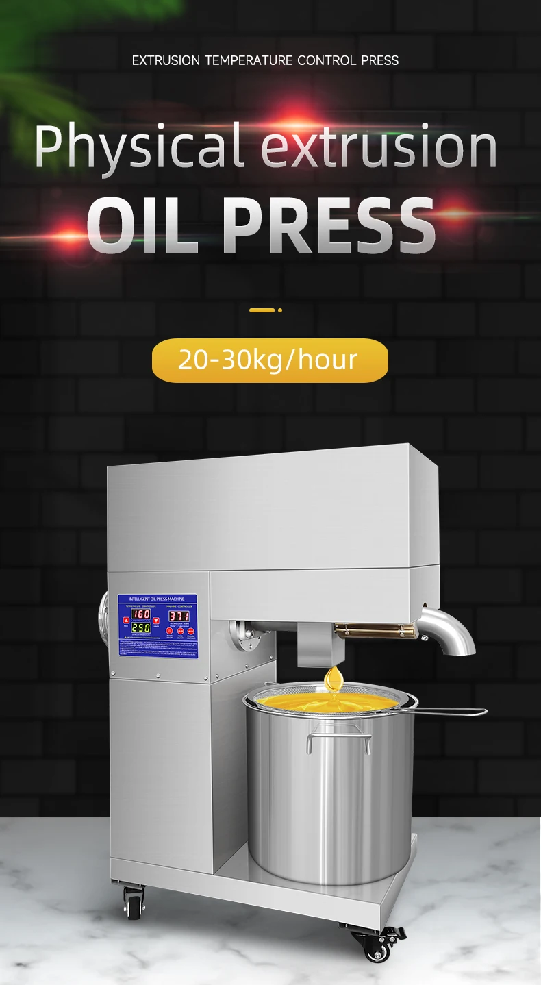 Description Picture 2 of item20-30kg/H Big Hopper Oil Press Machine 110v/220v Automatic Commercial Electric Intelligent Control Stainless Steel Oil Extractor