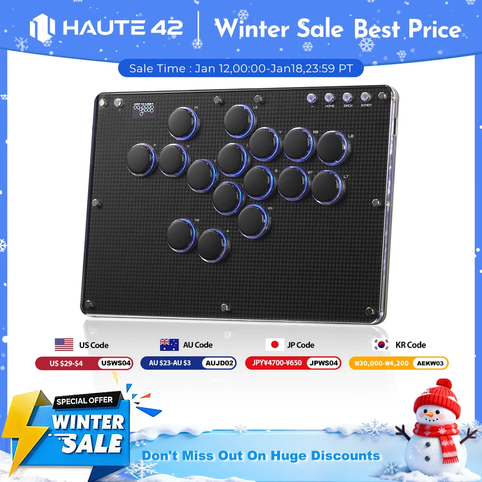 Haute42 T16-テクスチャスティックレスアーケードスティック