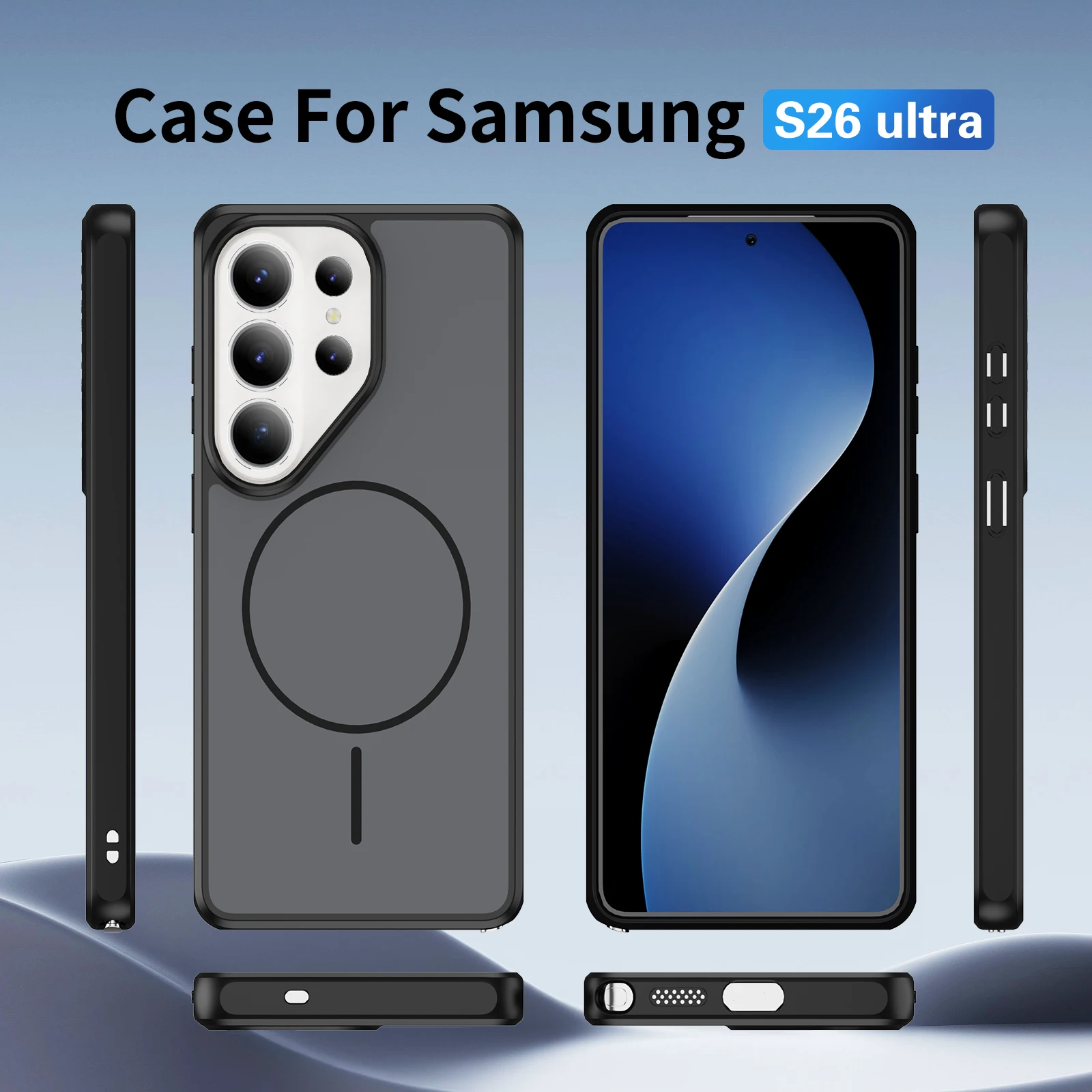 Skin-Friendly Magnetic Phone Case with TPU Frame and Shockproof Wireless Charging Cover