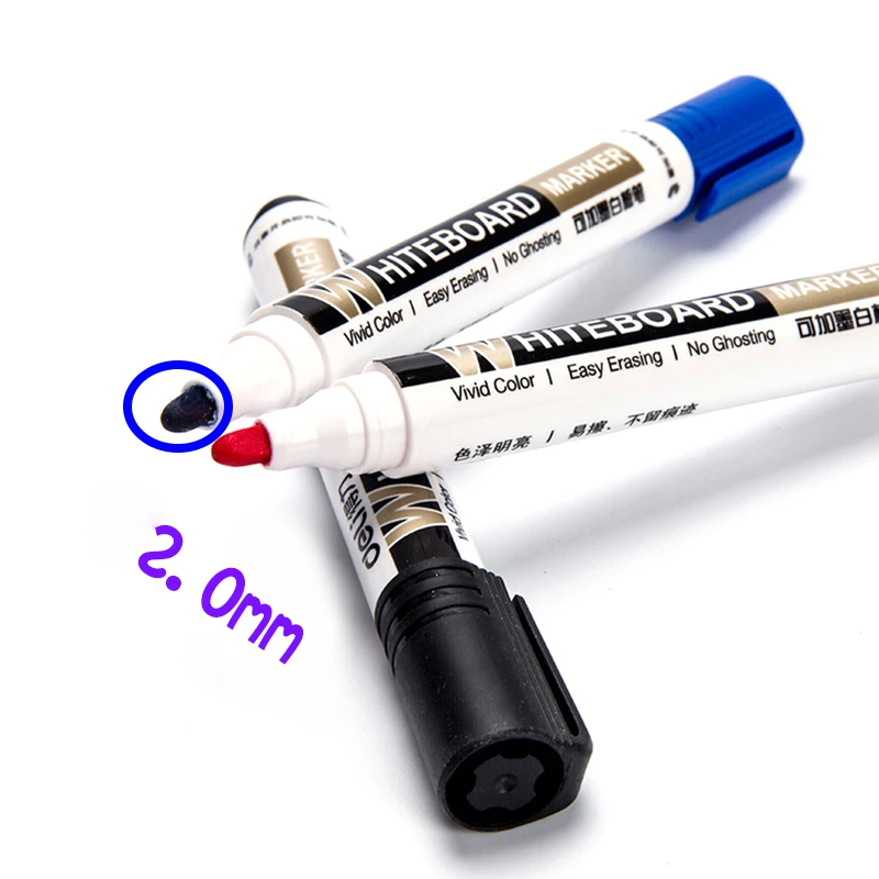 Marker Pens Deli 3 Pcs Erase Markers Whiteboard Writing Pens Wet-Erase Black Blue Red Refillable Office Stationery Supplies