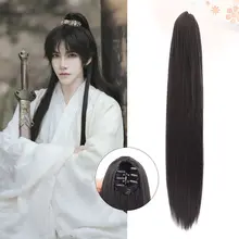  Cosplay Props For the Role Wig Horsetail Clip High Straight Hair Han Suit Wig Antique Female Costume Hairstyle Wig 