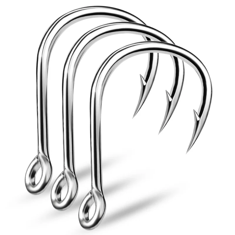 10pcs Barb Hook Fishing hook big ring Carbon Steel Single Hooks tackle