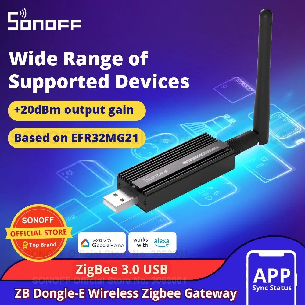 Smart Gateway SONOFF ZB Dongle-E Wireless Zigbee Gateway Analyzer Zigbee2MQTT USB Interface Capture for SONOFF Zigbee Devices Smart Home