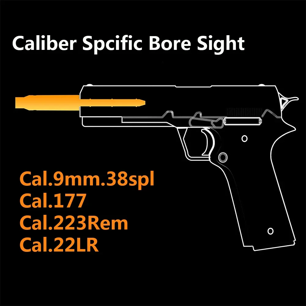 Tactical Laser Bore Sight Red Dot Laser Pointer Collimator Cartridge Boresighter for Pistols .177/.22LR/.223 Rem/9mm/7.62mm Cal