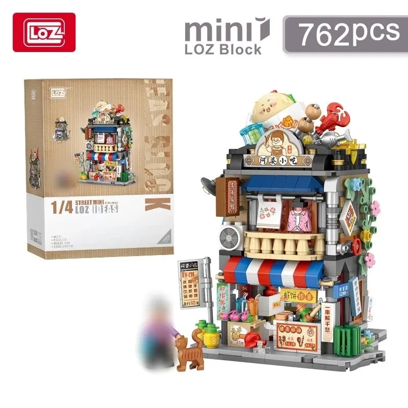 Mini Snack Bar Barbecue Shop 964Pcs Building Block Set Negozio Gourmet Street View Compleanno Regali Di Natale Per Bambini E Adulti