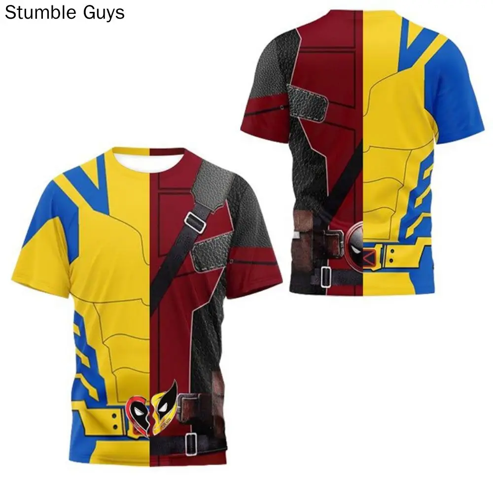 Marvel Kids Deadpool Wolverine Cosplay Children T Shirt Superhero Men Women Shirt Deadpool Boys Halloween Party Summer Tops 2