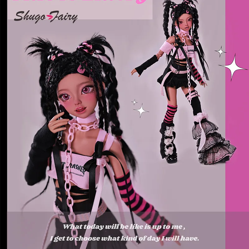 ShugaFairy Emery Bjd Doll 1/4 Lolita Pink Rock Rivet Style Y2K Dreadlocks  Ball Jointed Dolls for Girls Fullset Option