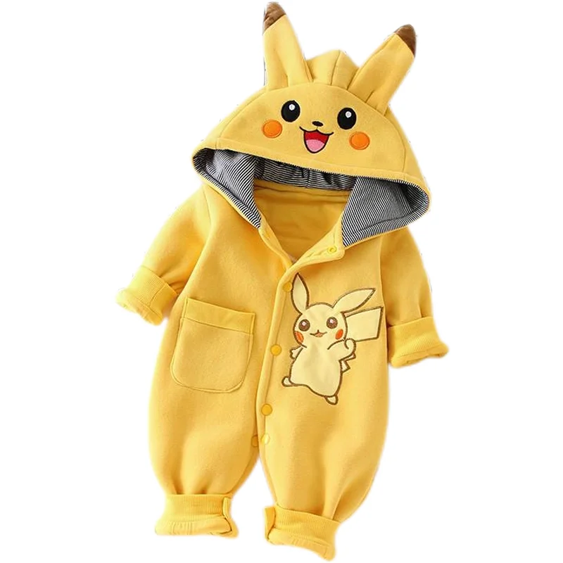 Desenhos Animados Pokemon Pikachu Bebê Pyjamsa Recém-nascido Inverno Roupas  De Manga Comprida Crianças Macacão Bebês Roupas Da Criança Traje Onesie -  Estatuetas - AliExpress