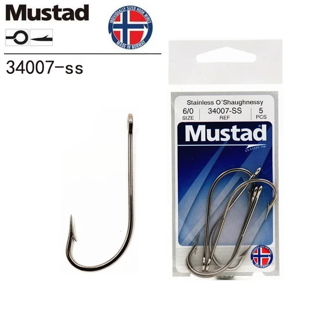 Mustad Norway Origin Long Shank High Carbon Steel Fishing Hook ,  8#-8/0#,34007SS - AliExpress