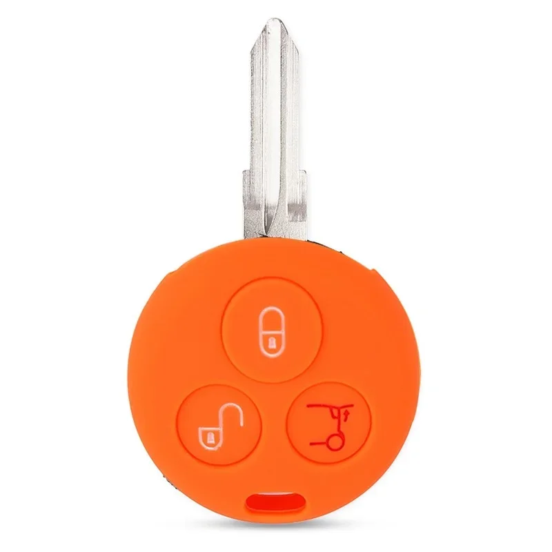 3 Buttons Soft Silicone Remote Key Shell Fob Car Case For Mercedes Benz SMART Fortwo 450 Forfour Roadster City-Coupe key case,key case cover,car key shell,remote control case cover