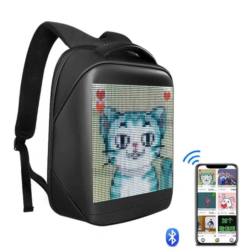 

Led Backpack Advertising Light Waterproof Backpack Outdoor Climb Bag Walking Billboard Led Screen Panel School Bags Pixel