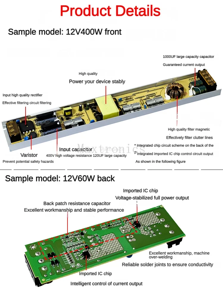LED 초박형 전원 공급 장치, 조명 변압기 어댑터, LED 스트립 램프 드라이버용, AC220V 에서 DC12, 24V, 60 W, 100 W, 150W, 200W, 300W, 400W