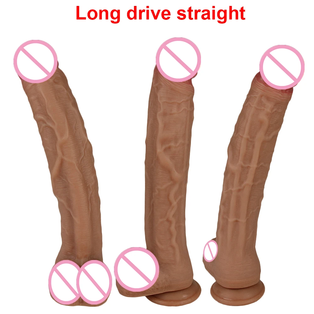 Tanie Duży długi Strapon Dildo miękkiego silikonu realistyczne Cock Dick Penis