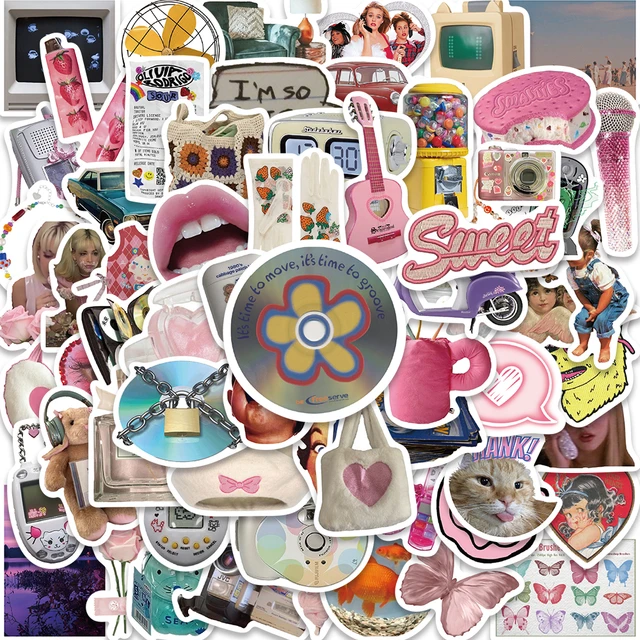 10/30/60pcs Vintage Anime Aesthetic Girl Stickers Cute Decals Laptop Phone  Suitcase Scrapbook Album Cool Wall Decoration Sticker - AliExpress