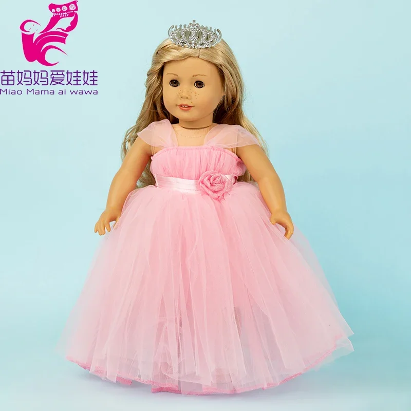 18 Inch Girl Doll Wedding Dress Crown Hood Coat Clothes For 43cm Born Baby Doll 18" American Og Girl