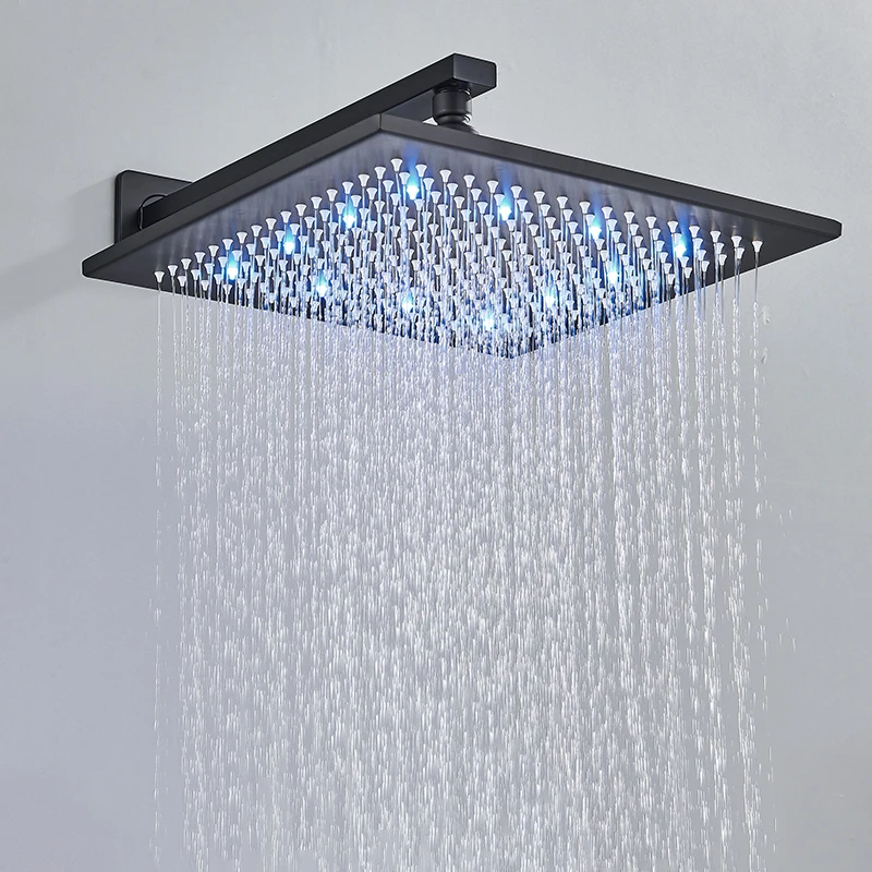 Description Picture 3 of itemBlack 8’/16’Thermostatic Bathroom Concealed Shower Faucet Rainfall Shower Head Wall Mounted Bathtub Mixer Tap Bath Shower Set